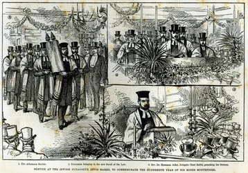 Service at the Jewish Synagogue, Bevis Marks, to Commemorate the Hundredth Year of Sir Moses Montefiore, from 
